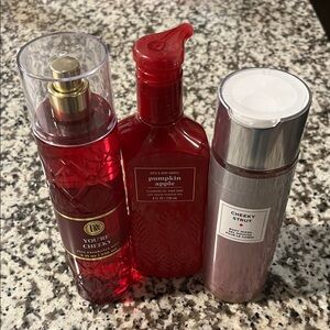 Bath & Body Works Red Pumpkin Apple & Cheeky Spritz Trio